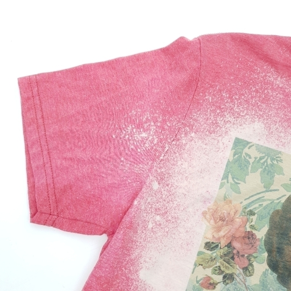 Holy Chic Bleached Sublimation Red T Shirt Homemade Unique One of a Kind Medium - Picture 4 of 8